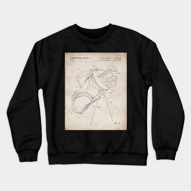 Golf Bag Patent - Golfer Golfing Caddy Art - Antique Crewneck Sweatshirt by patentpress